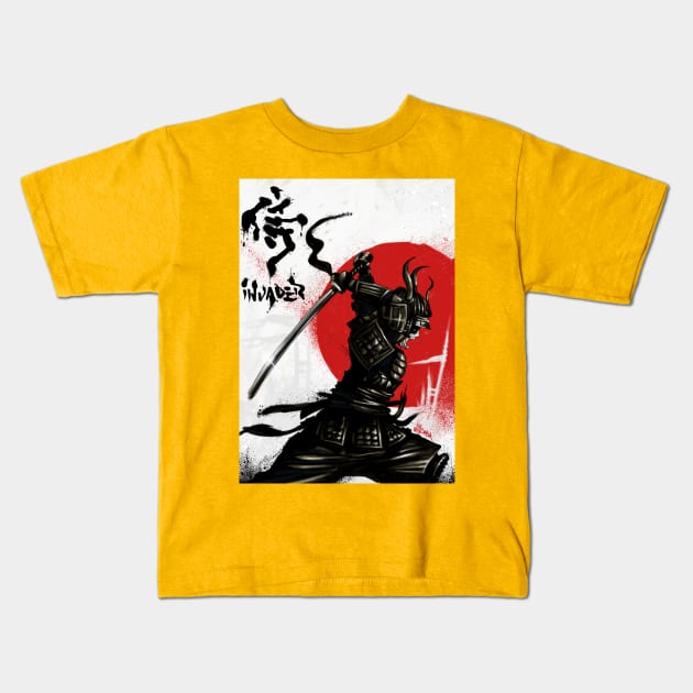 Samurai Invader Kids T-Shirt by tobywillsmer